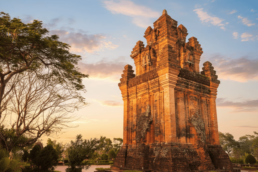 Th&aacute;p Nhạn l&agrave; c&ocirc;ng tr&igrave;nh kiến tr&uacute;c Chăm cổ k&iacute;nh nằm tr&ecirc;n đỉnh n&uacute;i, nơi l&yacute; tưởng để ngắm to&agrave;n cảnh th&agrave;nh phố Tuy H&ograve;a l&uacute;c ho&agrave;ng h&ocirc;n